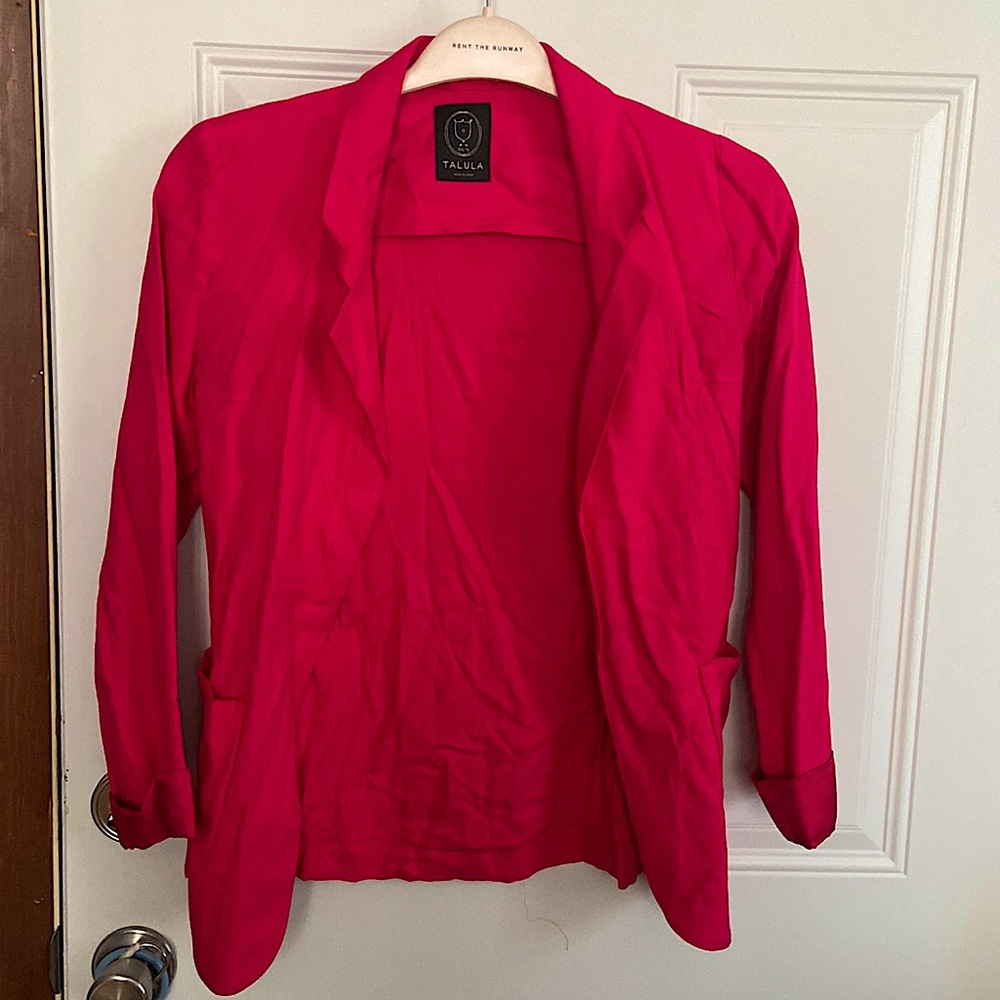 Aritzia Talula Fuchsia Linen Blazer
